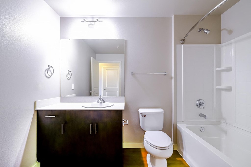 bathroom at Elan Redmond apartments