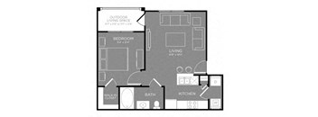One Bed One Bath Floor Plan at Grand Estates in the Forest, Conroe, 77384