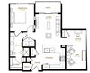 A13 One Bedroom with Study Floor Plan A13 One Bedroom with Study Floor Plan at Berkshire Pullman, Frisco, 75034