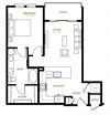 A14 One Bedroom One Bath Floor Plan A14 One Bedroom One Bath Floor Plan at Berkshire Pullman, Frisco, Texas
