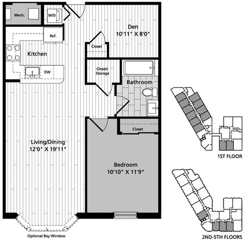 A floor plan of a house with a living room, bedroom, and bathroom.