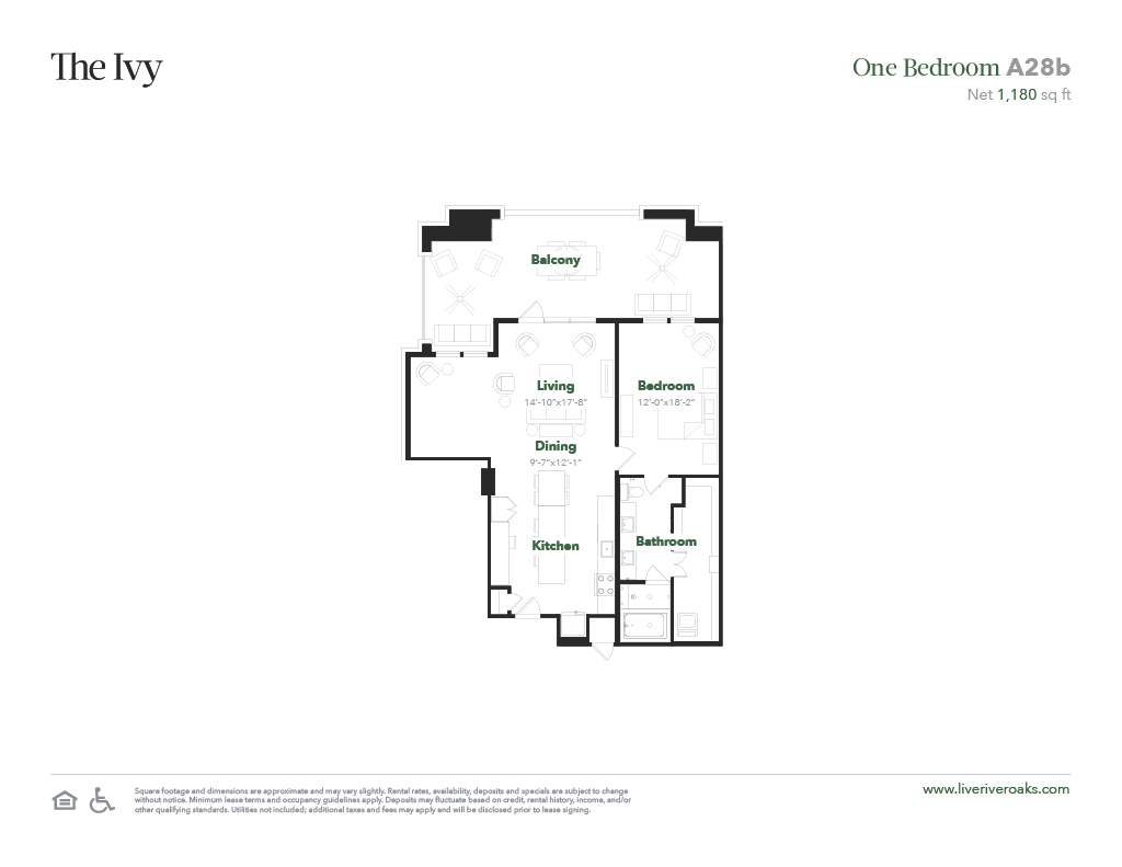 The Ivy apartments A3 floor plan