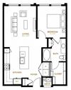 A4 One Bedroom One Bath Floor Plan A4 One Bedroom One Bath Floor Plan at Berkshire Pullman, Frisco, TX, 75034