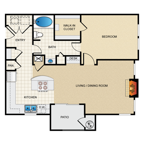 A6 Floor Plan at Berkshire Aspen Grove, Littleton, CO