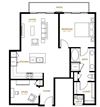 A8 One Bedroom with Study Floor Plan A8 One Bedroom with Study Floor Plan at Berkshire Pullman, Frisco