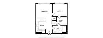 A1 flat 1 bedroom 1 bath floorplan