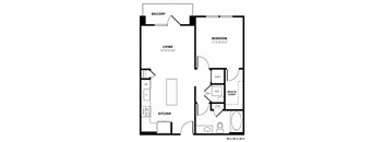 A1 Floor Plan at Berkshire Exchange Apartments, Spring, TX