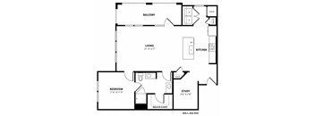 A5s Floor Plan at Berkshire Exchange Apartments, Texas