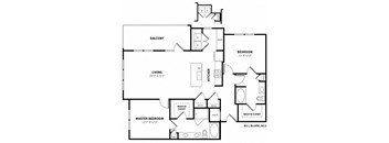 B3 Floor Plan at Berkshire Exchange Apartments, Spring, Texas