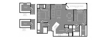 Two Bed Two Bath Floor Plan at Grand Estates in the Forest, Conroe