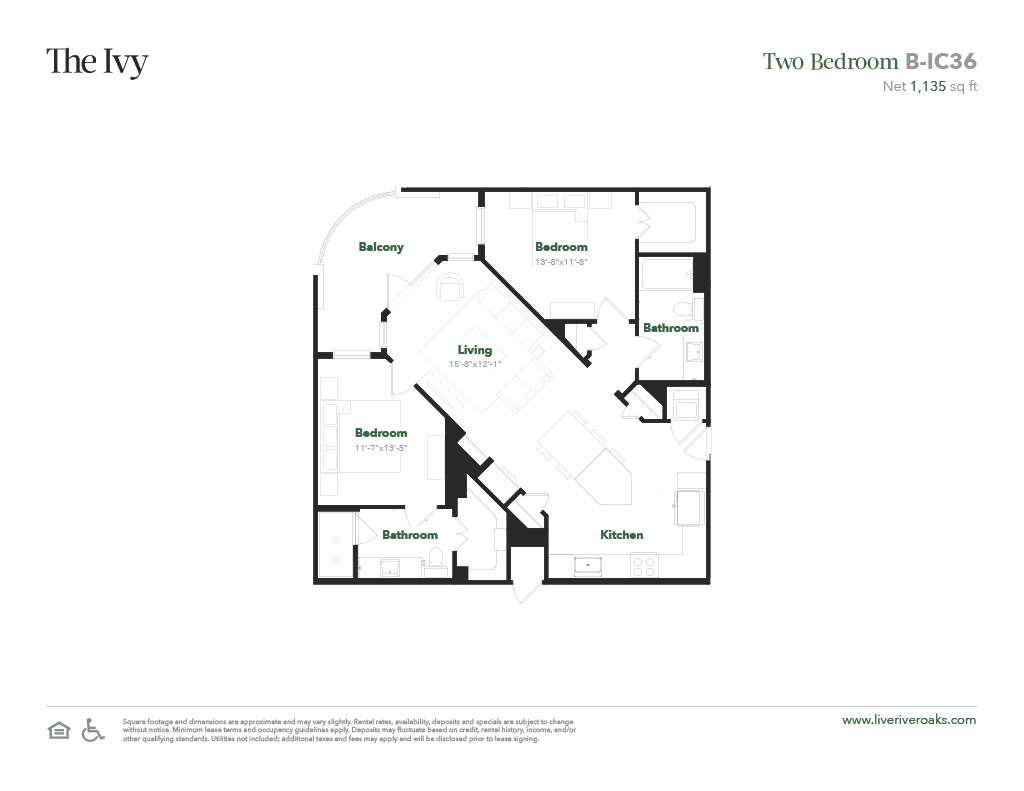 The Ivy apartments B1 floor plan