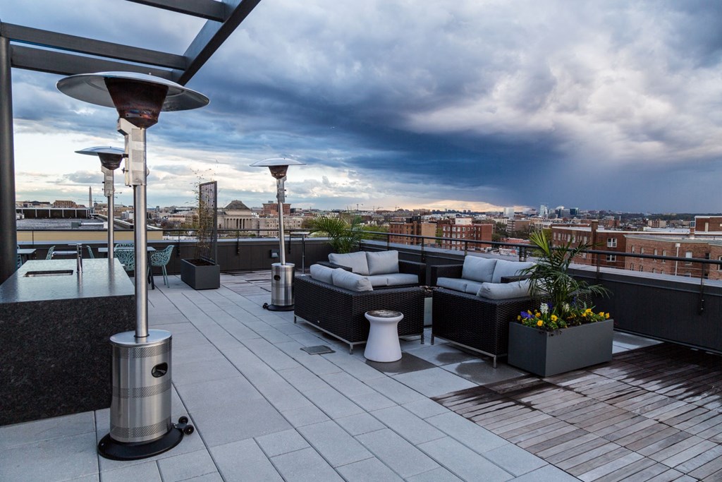 Rooftop deck for sunsets at Berkshire 15, Washington, 20009