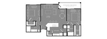 Two Bed Two Bath Floor Plan at Grand Estates in the Forest, Conroe, TX, 77384