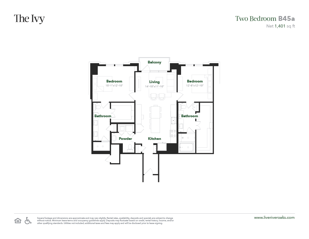 The Ivy apartments B2 floor plan