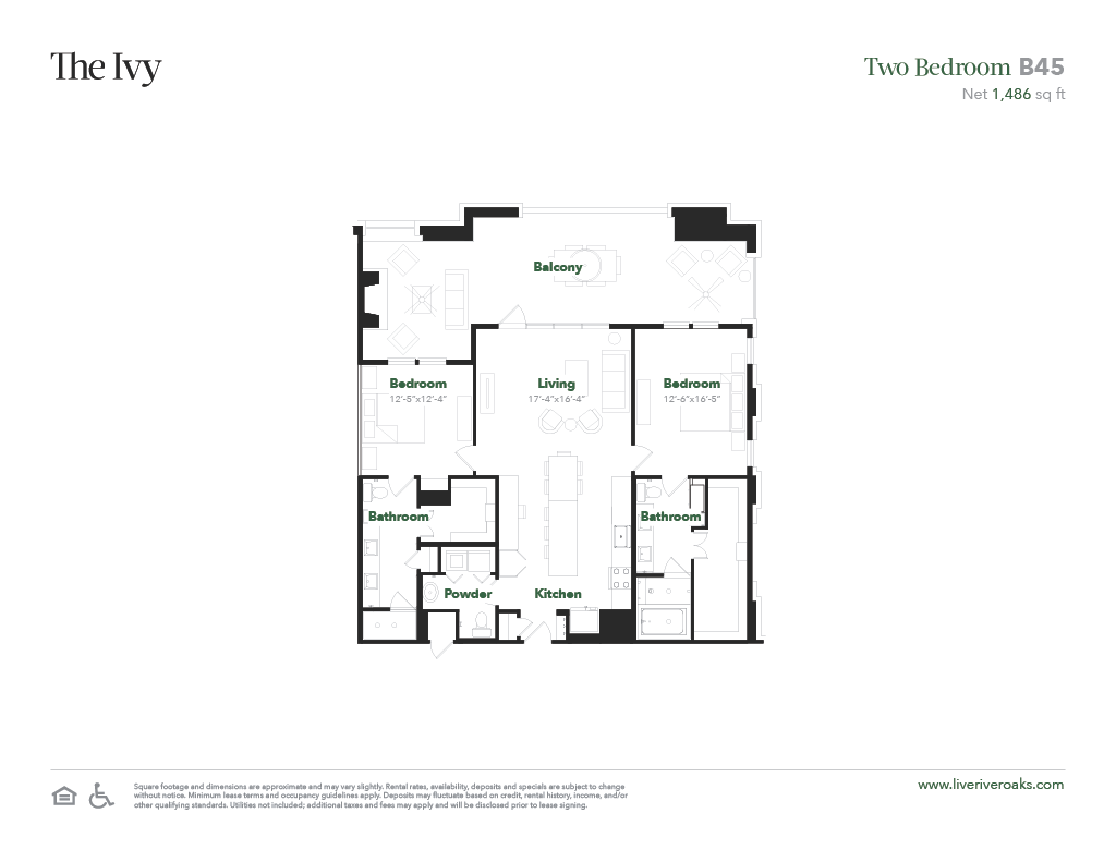 The Ivy apartments B3 floor plan