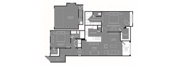 Two Bed Two Bath Floor Plan at Mansions Woodland, Conroe, TX