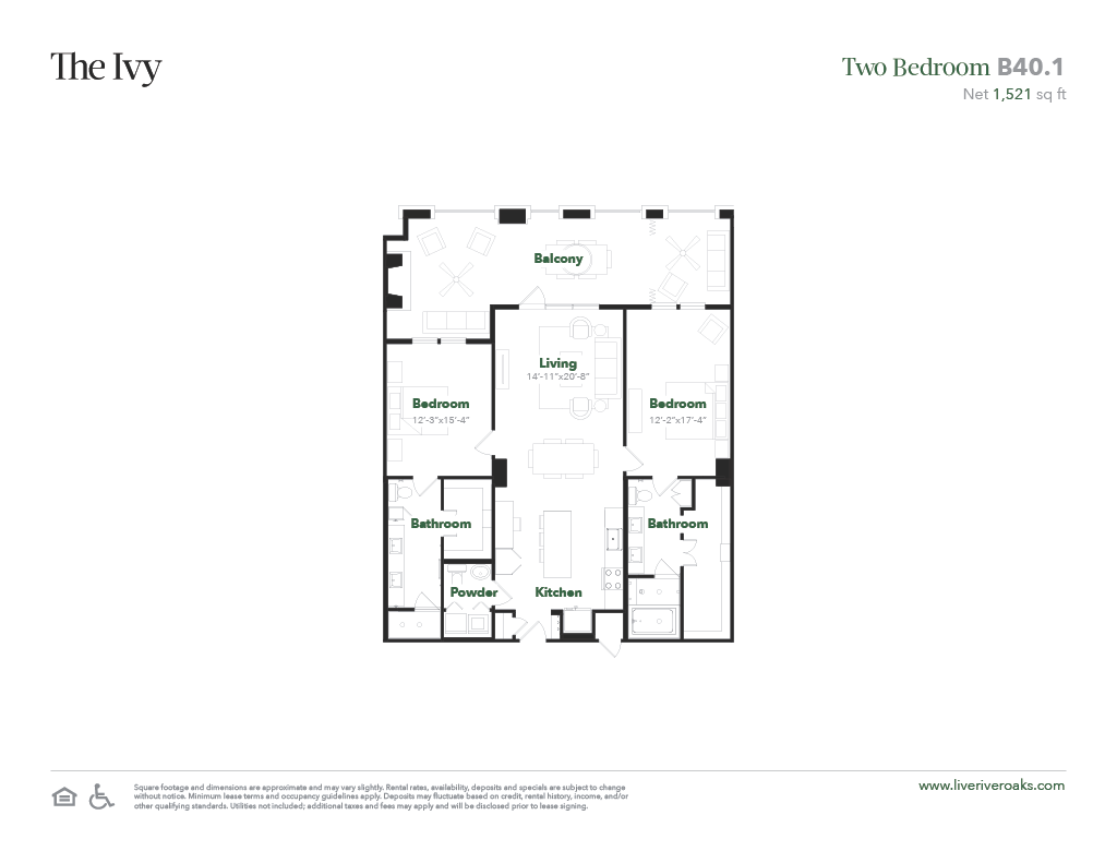 The Ivy apartments B4 floor plan