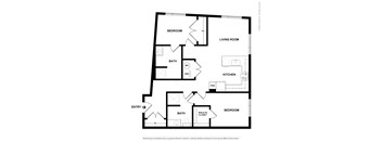 B9 2 bedroom 2 bath floorplan