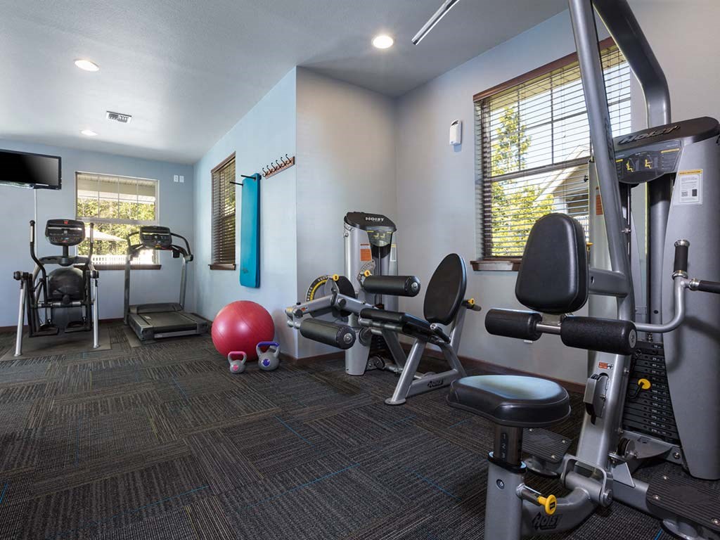 Gym area at Echo Ridge Apartments, Snoqualmie