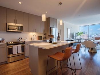 chef's kitchen And Dining Area at The Benjamin Seaport Residences, Boston