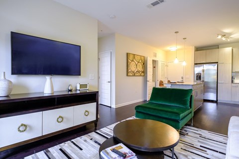 Living Room at Berkshire Chapel Hill apartments 201 S Elliott Rd., Chapel Hill, NC 27514