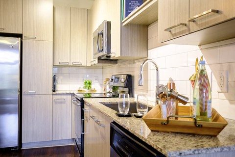 Kitchen at Berkshire Chapel Hill apartments 201 S Elliott Rd., Chapel Hill, NC 27514