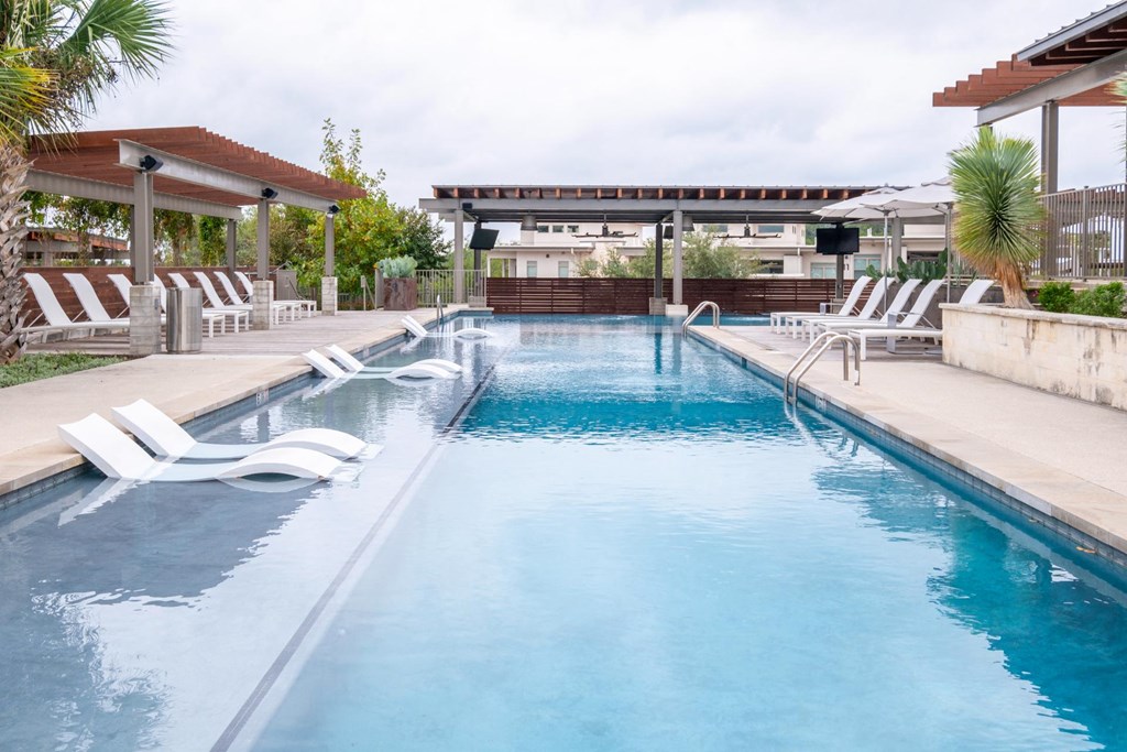 the swimming pool at the Berkshire Santal apartments