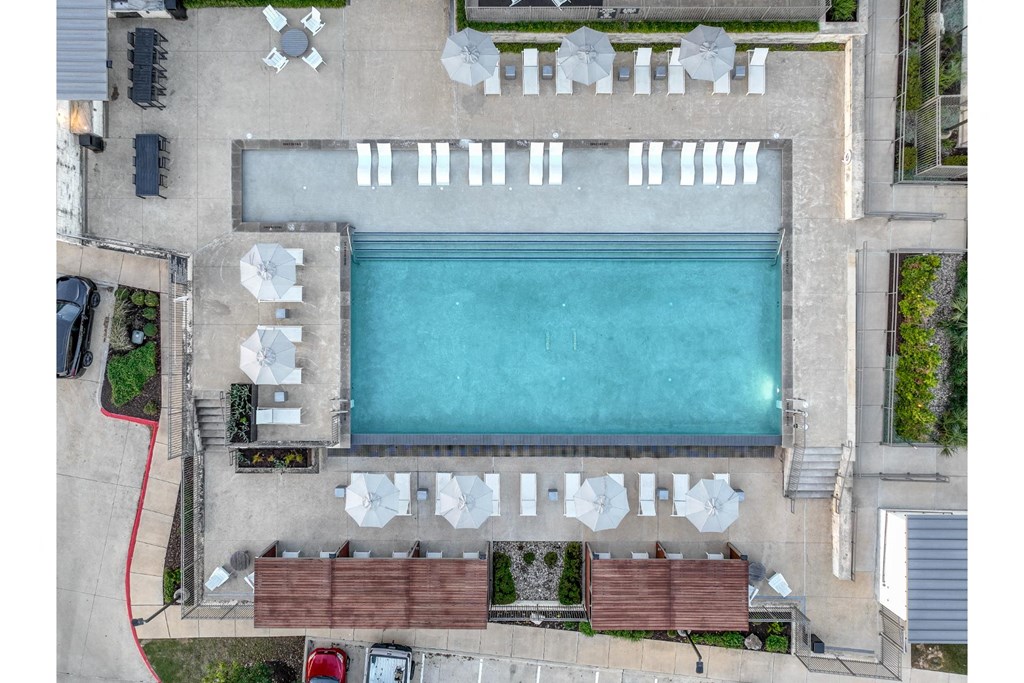 an aerial view of the swimming pool at Berkshire Santal apartments