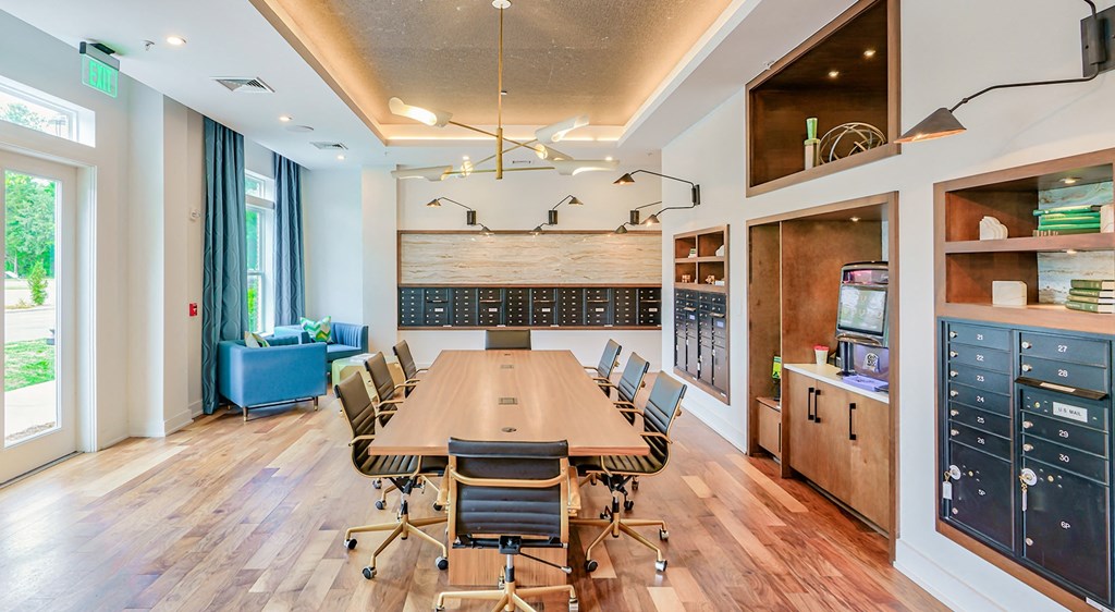 Business lounge with Wi-Fi at Berkshire Ballantyne apartments