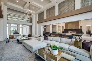 Social Lounge With Fireplace Social Lounge With Fireplace at Berkshire Exchange Apartments, Spring - Photo Gallery 6