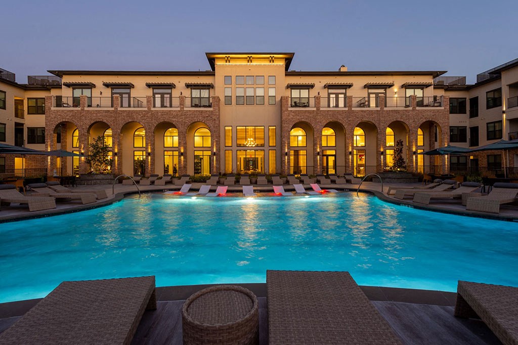 Twilight Pool at Berkshire Exchange Apartments, Spring