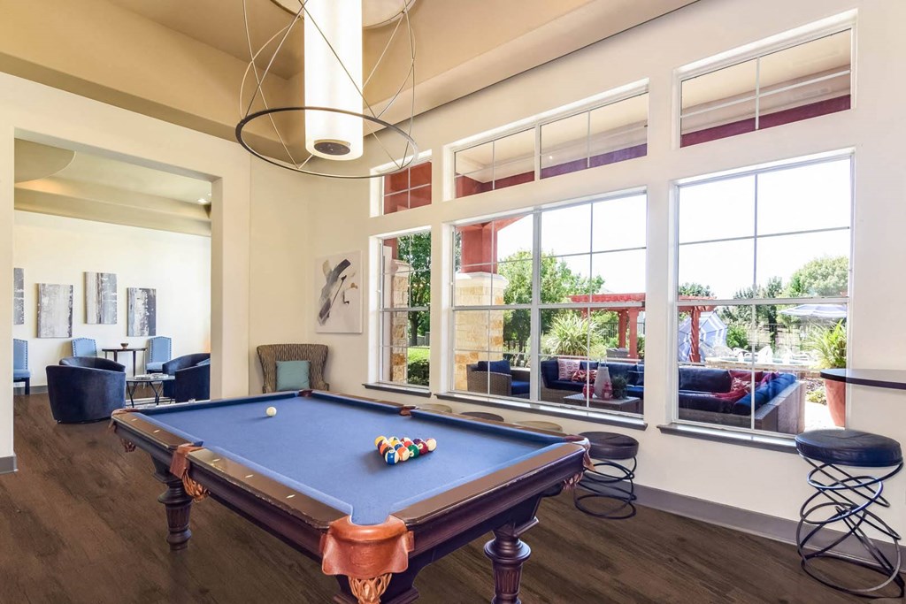 City North at Sunrise Ranch apartments social lounge with billiards