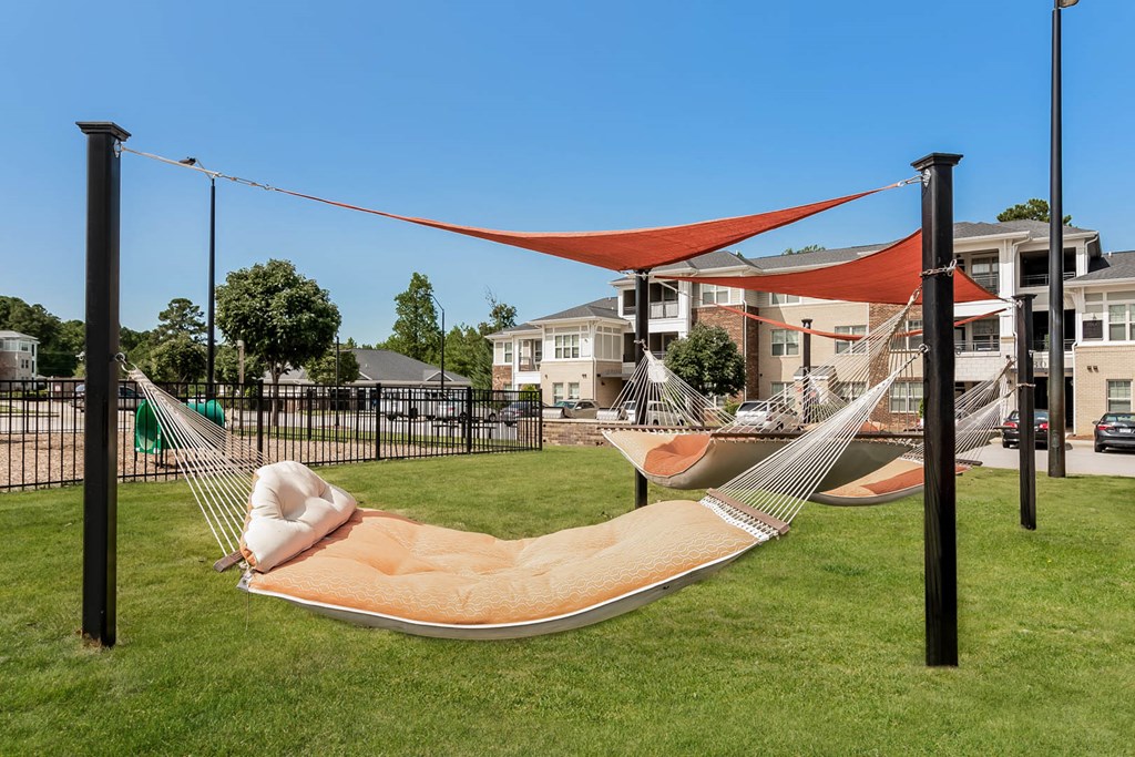 Village at Marquee Station hammock lounging area