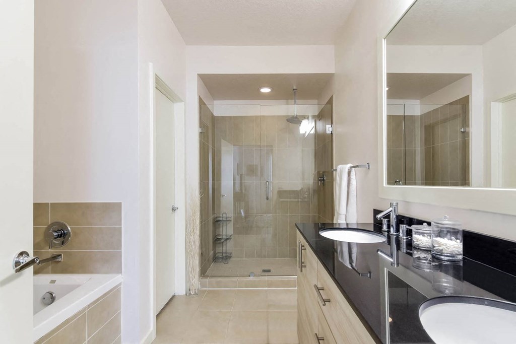 Reveal Heathrow apartments spa-style bathroom