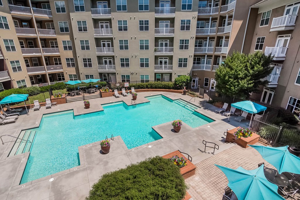 Sorelle apartments aerial view swimming pool