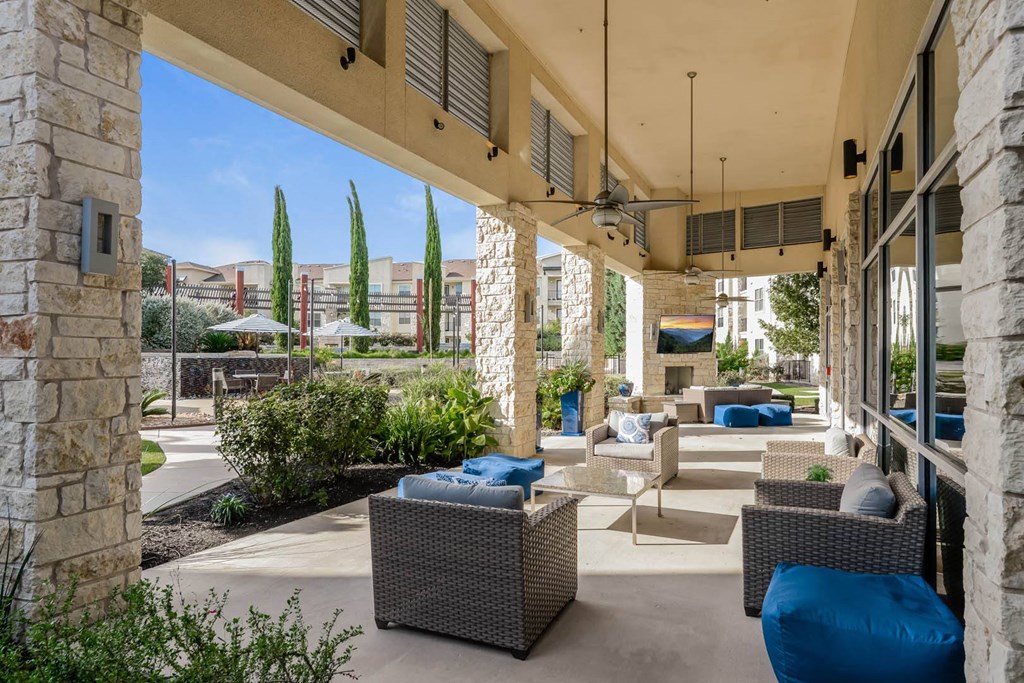 The Allure apartments outdoor living area