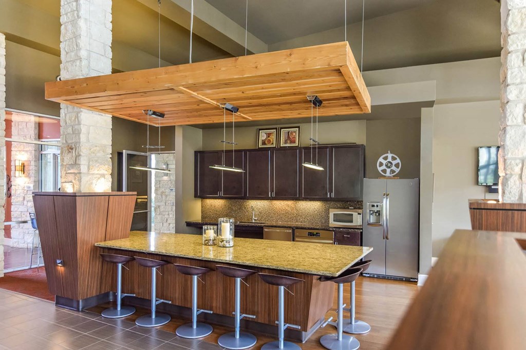 The Allure apartments demonstration and entertaining kitchen