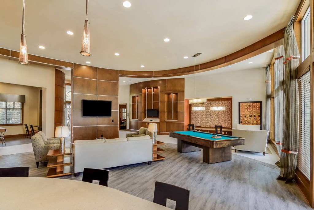 Grand at Cypress Cove apartments social area with billiards
