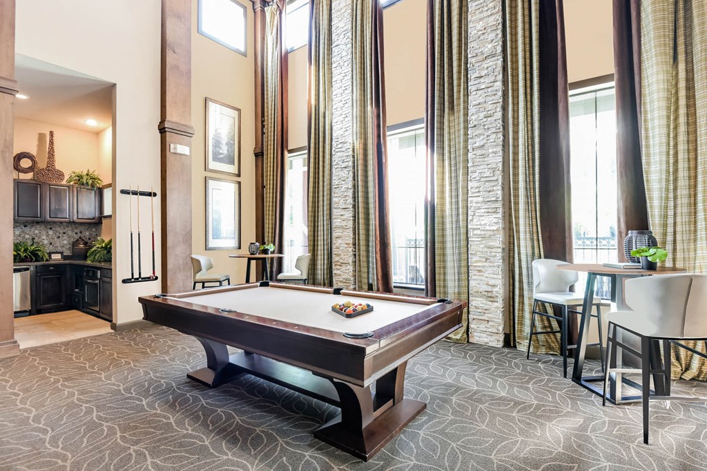 Yorktown Crossing apartments social lounge with billiards