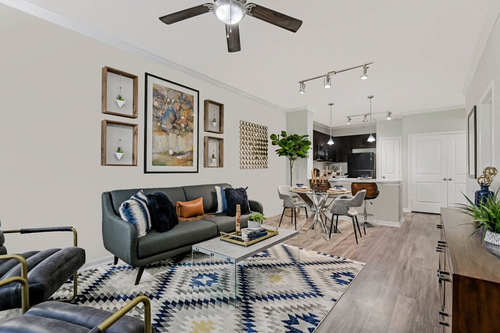 Yorktown Crossing apartments open-concept living room