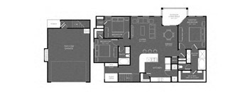 Three Bed Two Bath Floor Plan at Mansions Woodland, Conroe, Texas
