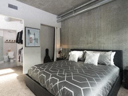 Interiors-Bedroom with Private Bath Bedroom with Private Bath at Met Lofts, Los Angeles, 90015