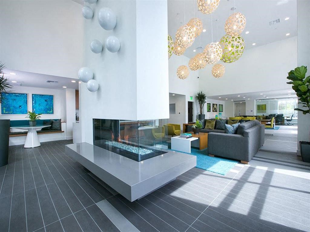 Posh Lounge Area In Clubhouse at Aire, San Jose