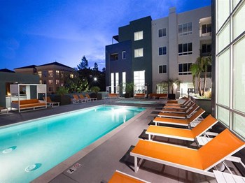 Poolside Relaxing Area Poolside Relaxing Area at Aire, San Jose, California - Photo Gallery 5