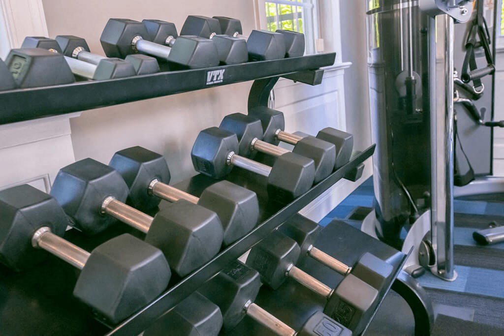 Free Weights at The Residence at Christopher Wren Apartments, Columbus