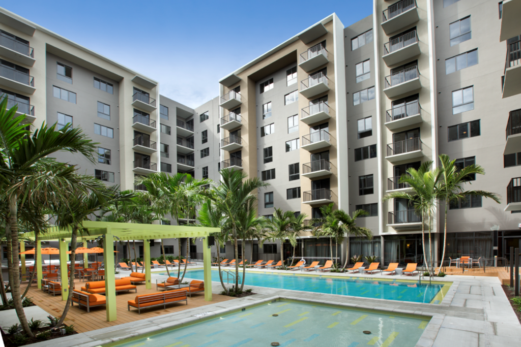 Pool and Sundeck Lounging at Berkshire Coral Gables, Miami, FL, 33146