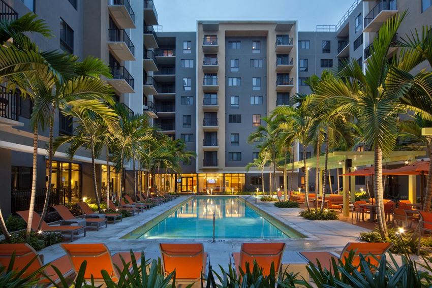 Exteriors-Swimming Pool with Lounge Seating Swimming Pool with Lounge Seating at Berkshire Coral Gables, Florida