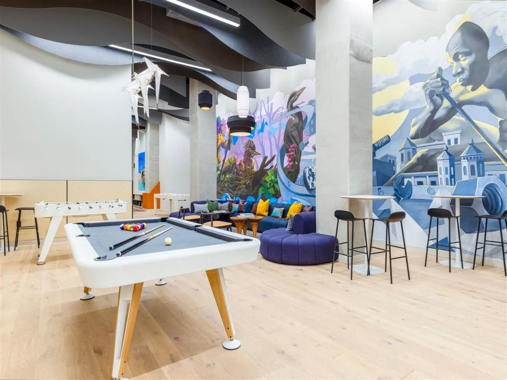 RiverPoint apartments social area with billiards table