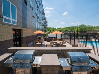Berkshire Central Apartments with Pool and Social Spaces with Fireside Lounge, Resident ClubRoom, Work-From-Home Spaces and Communal Dining, Blaine, MN. 55434