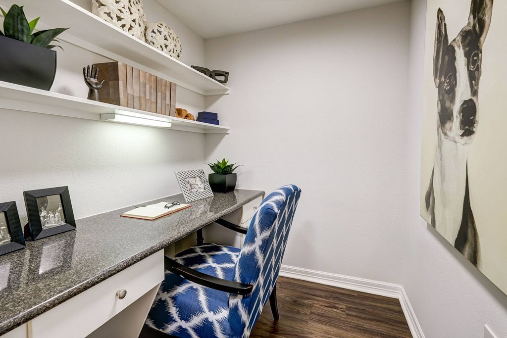 Desk space with hard surface flooring, PlazaMuseum District
